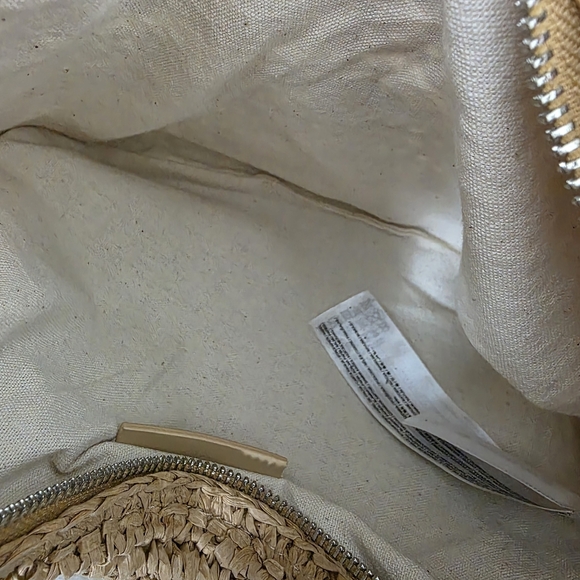 MNG By Mango Tan Round Natural Fiber Woven Shoulder Bag - Picture 8 of 10
